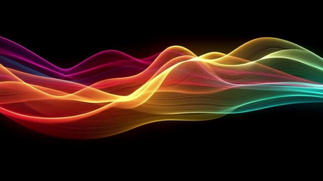 Sleek colorful visual branding glowing fluid wave background for modern digital marketing and high-end branding presentations motion graphic templates outro colorful