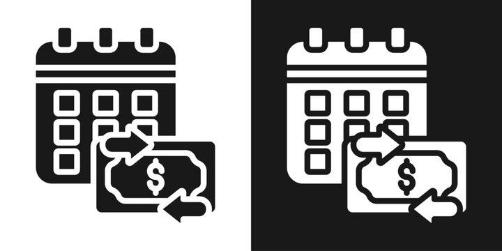 Fuel Price Icon In Black And White Glyph Style