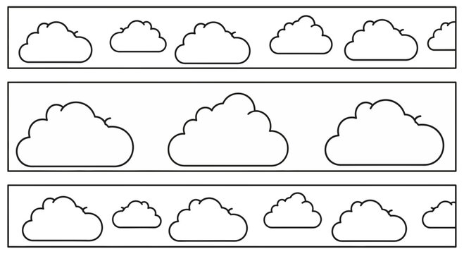 Cloud Borders and Frames - Seamless Patterns and Decorative Elements