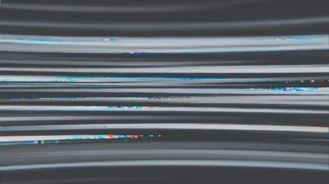Abstract horizontal glitch lines in a stylized look on a dark backdrop, concept of digital distortion effects