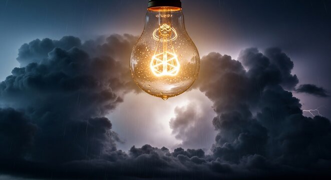 Lightbulb with brain inside