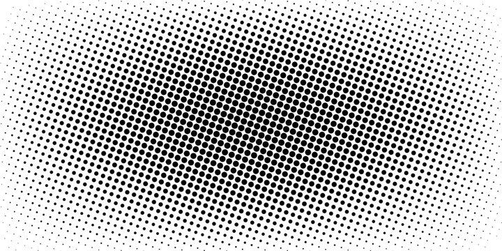 Dotted halftone gradient texture. Fading polka dot background. Repeated dots gradation pattern. Black vanishing comic pop art overlay backdrop.