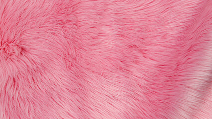 Fototapeta premium Soft pink fur textile lays on a flat surface in a well-lit room during daytime