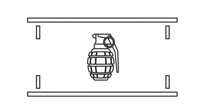 Hand Grenade on Shelf - Military Explosive Device Icon