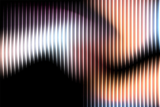Abstract vertical striped blurred gradient background with glowing white and orange light waves, futuristic optical texture and modern digital design backdrop