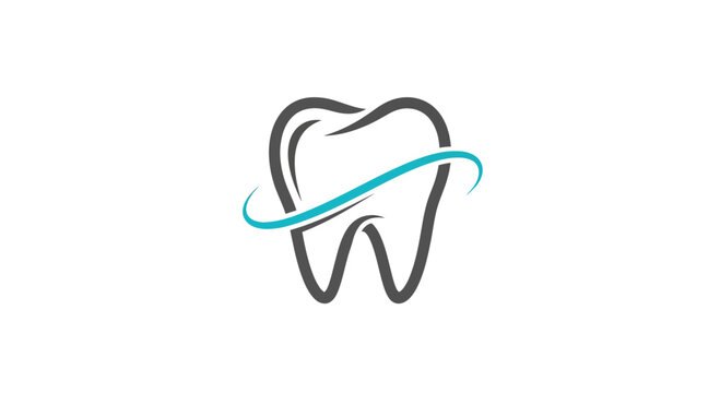 Dental Care Logo: Abstract Tooth Symbol Representing Modern Oral Health Treatments