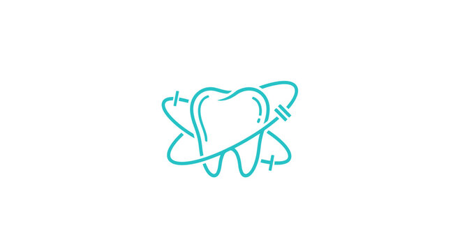 Dental Care Symbol: Modern Tooth Illustration Design for Healthcare and Medical Needs