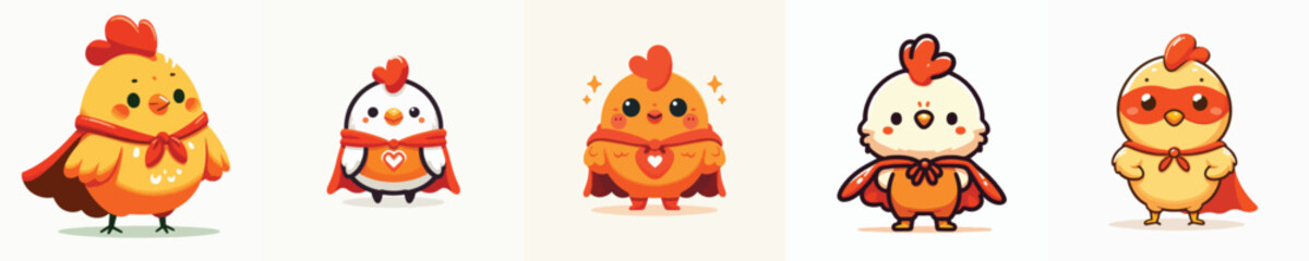 cute chicken wearing a superhero costume posing bravely © Jefri Syahputra BKL