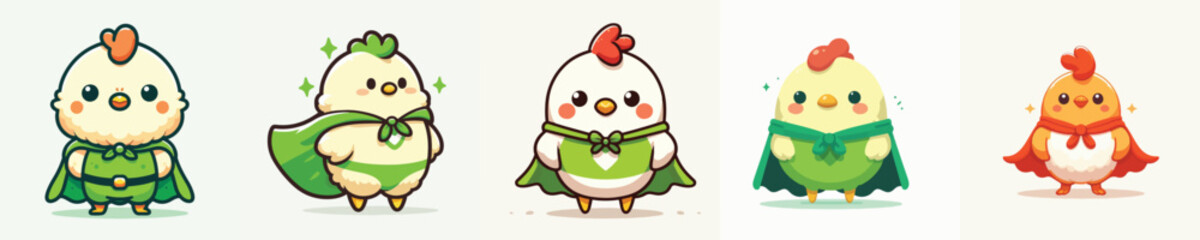 cute chicken wearing a superhero costume posing bravely © Jefri Syahputra BKL