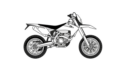 Obraz premium Modern Motocross Motorcycle Vector Illustration