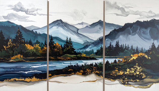 Mountain landscape painting artwork