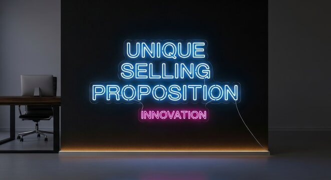 L'enseigne lumineuse met de l'avant un argument de vente unique et un message d'innovation