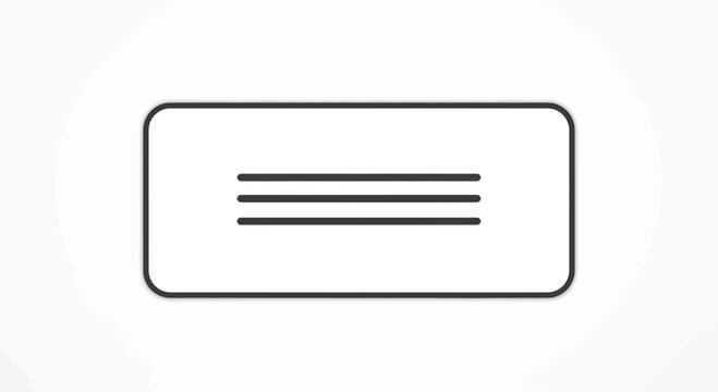 Minimalist Hamburger Menu Icon on White Background