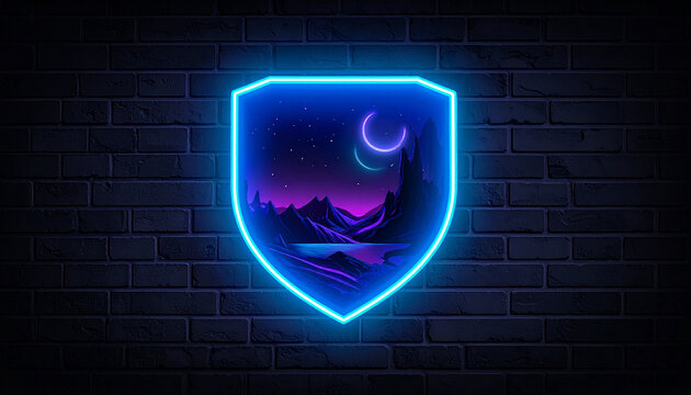 Neon shield landscape