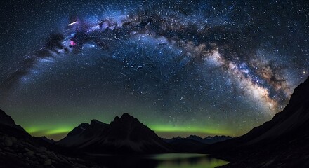 Night sky milky way landscape