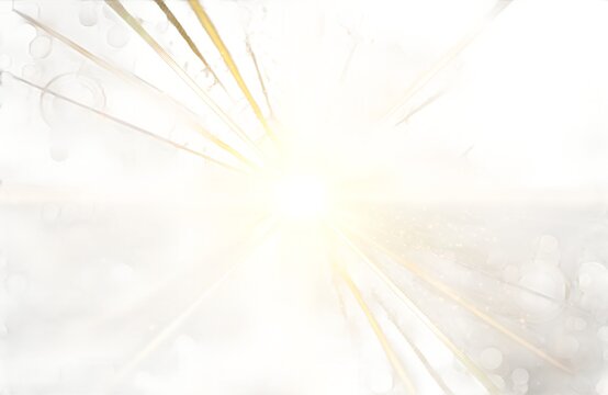 Glowing Golden Star Light Burst with Sun Rays Bokeh Sparkle and Lens Flare on an isolated Background
