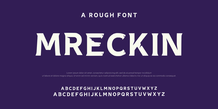 Mreckin Design Modern abstract digital alphabet font. Minimal technology typography, Creative urban sport fashion futuristic font and with numbers. vector illustration.