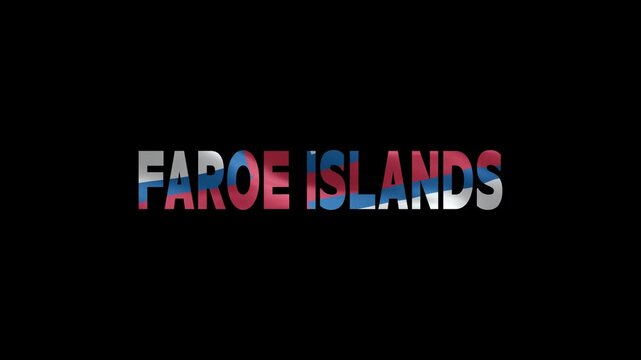 Faroe Islands neon sign glowing on dark background with gradient colors