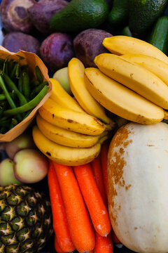 Fresh fruit and veg for healthy eating together in food hub box