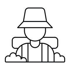Fototapeta premium Hiker Vector Icon which can easily modify or edit