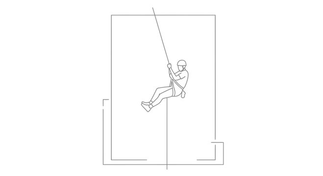 Man rappelling down a building, extreme sport, adventure, outdoor activity