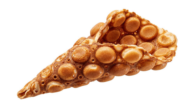 Delicious bubble waffle cone isolated PNG on transparent background
