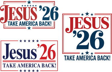 Obraz premium Jesus 26 Take America Back Patriotic Typography Design