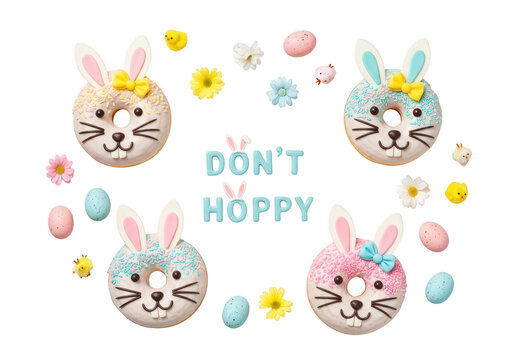 Cute cartoon kittens playing with colorful balloons and stars isolated on transparent background