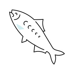 Fototapeta premium American shad icon. Wildlife and freshwater fish line symbol. Color.
