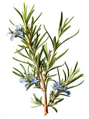 Fototapeta premium Fresh Rosemary Branch with Blue . AI generative