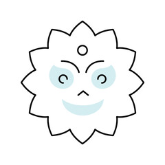 Fototapeta premium Subhadra deity icon. Religion and hinduism line symbol. Color.