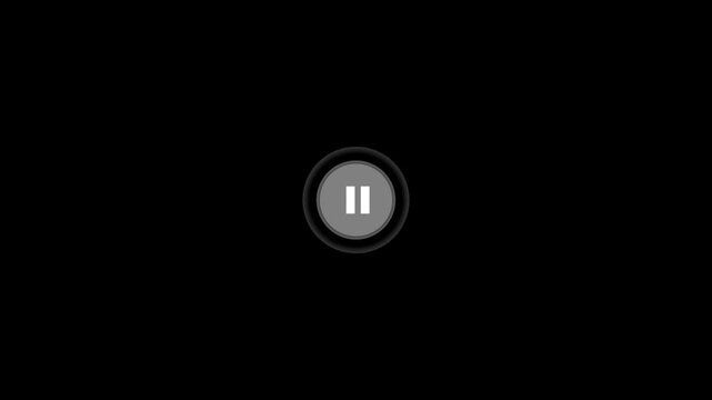 Digital play and pause button interface overlay for multimedia and web