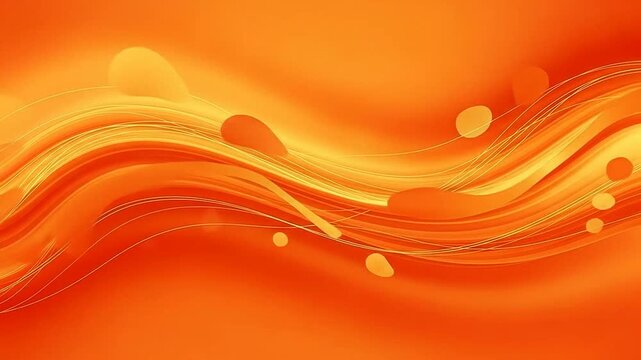 Abstract orange background with smooth flowing liquid wave shapes