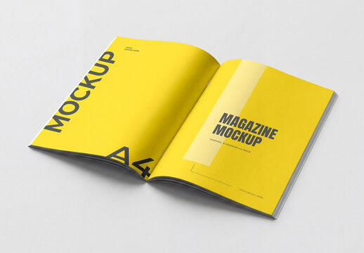 Open Magazine Book Mockup