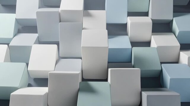 Arrangement of raised cubes in minimal style on dark backdrop showing concept of structure and modern design