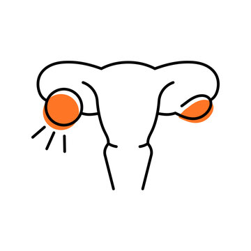 Ectopic pregnancy icon. Healthcare and gynecology line symbol. Color.