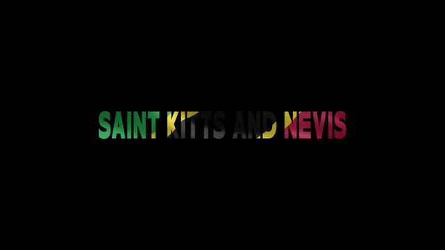 Saint Kitts and Nevis country name neon sign glowing on black background modern design