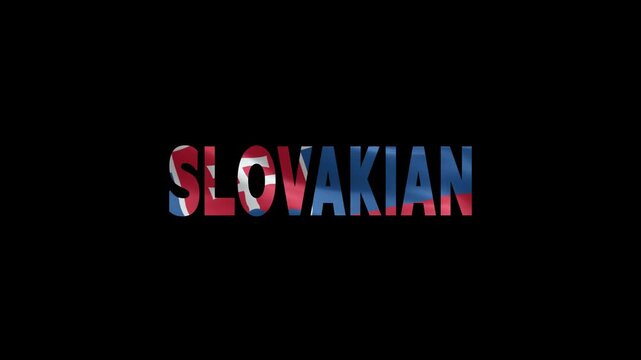 Slovakian national identity text in patriotic colors on dark background with neon glow
