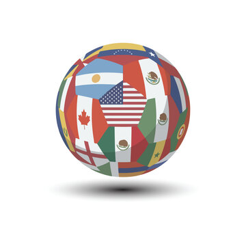 World flags sphere illustration colorful national flags covering a globe shape