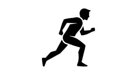 Fototapeta premium Running silhouette of a man in motion on a white background design