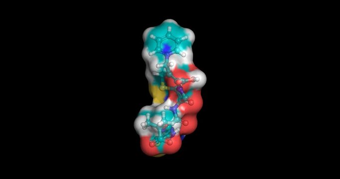 Ceftazidime, last line drugs/advanced cephalosporin antibiotic and cell wall synthesis inhibitor, 3D molecule spinning, 4K