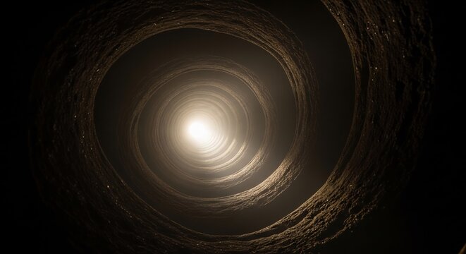 Mysterious Tunnel with Light at the End.