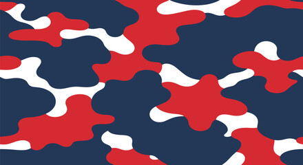 Patriotic theme red white blue camouflage seamless pattern for backgrounds and textiles © azad