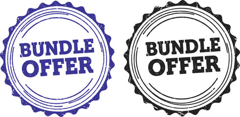 Obraz premium Bundle Offer Stamp Badge Set in Blue and Black for Promotions and Discounts
