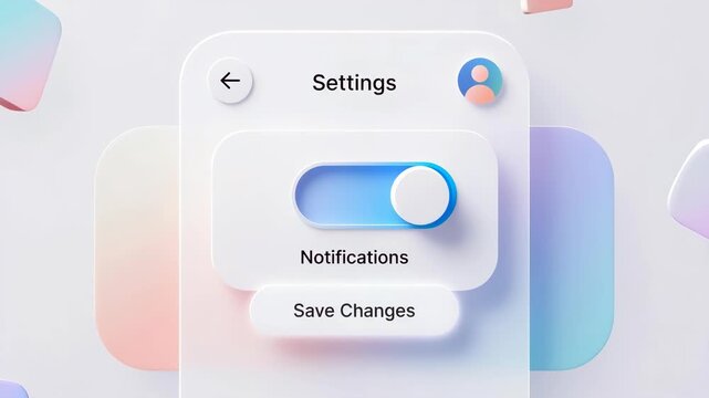 Clean interface showing a settings toggle in minimal style on soft gradient background, conveying concept of modern UI control