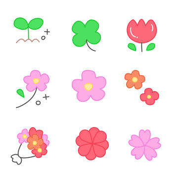 Cute Kawaii Sticker Icon Collection with Pastel Cartoon Objects, Hand Drawn UI Elements and Adorable Emoji Symbols