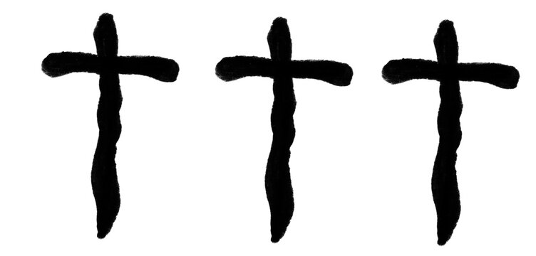 Hand Drawn Cross Symbol Brushes Vector Set