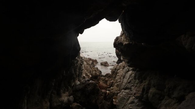 historic Klipgat Caves where human remains dating back 70,000 years have been found, DeKelders, South Africa