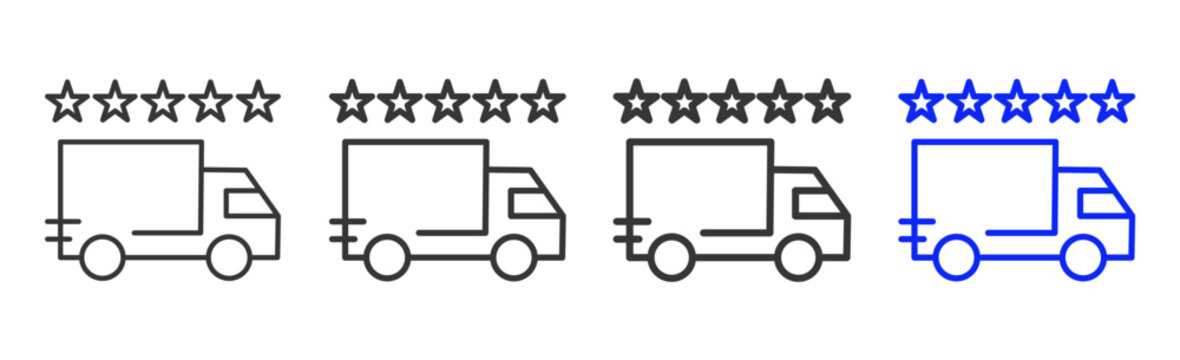 Delivery Rating Icon Collection Creative Outline Style for Business Model Management Process Strategy Planning Finance Analytics Startup and Team Collaboration