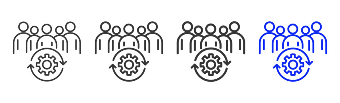 Team Dynamics Icon Collection Creative Outline Style for Business Model Management Process Strategy Planning Finance Analytics Startup and Team Collaboration